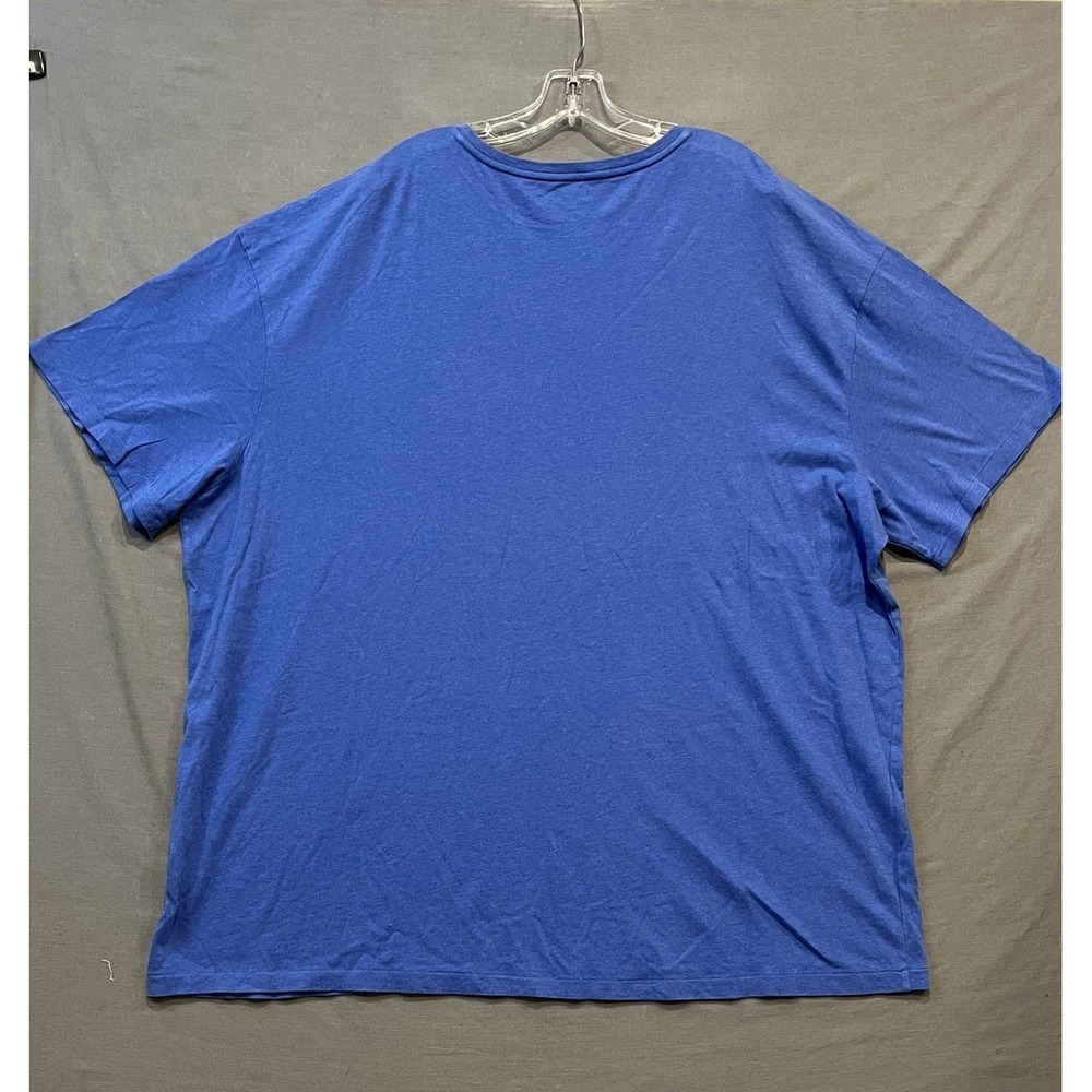 Polo Ralph Lauren V-Neck Shirt Men's 3XB Big Blue Orange Pony Preppy Tee - Picture 3 of 8